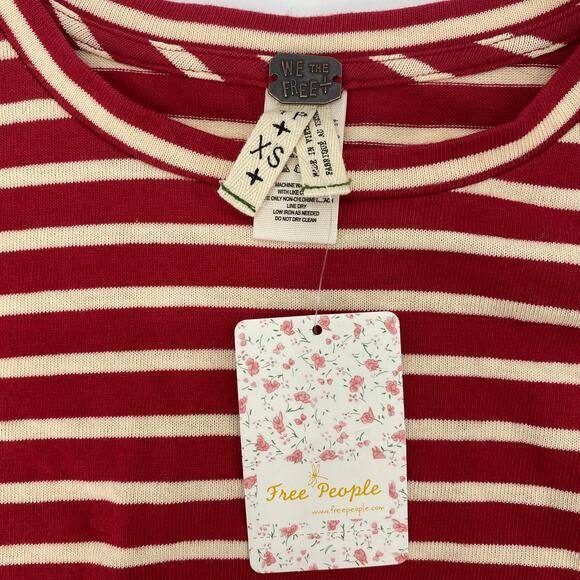 New FREE PEOPLE Women's Tank Size XS Madness Striped Muscle Tank Oversized - Picture 5 of 7